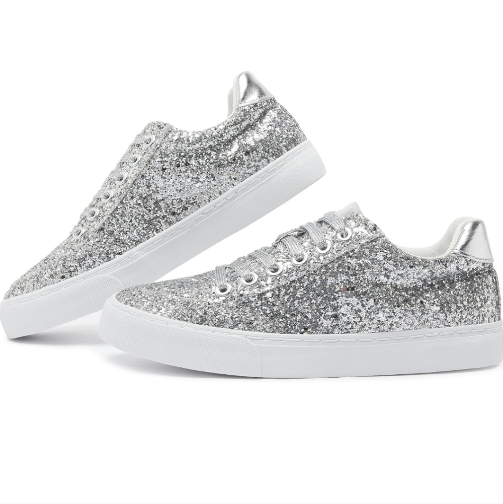 Silver Glitter Women's Sneakers